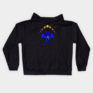 Blue dragon under the moon and stars. Kids Hoodie